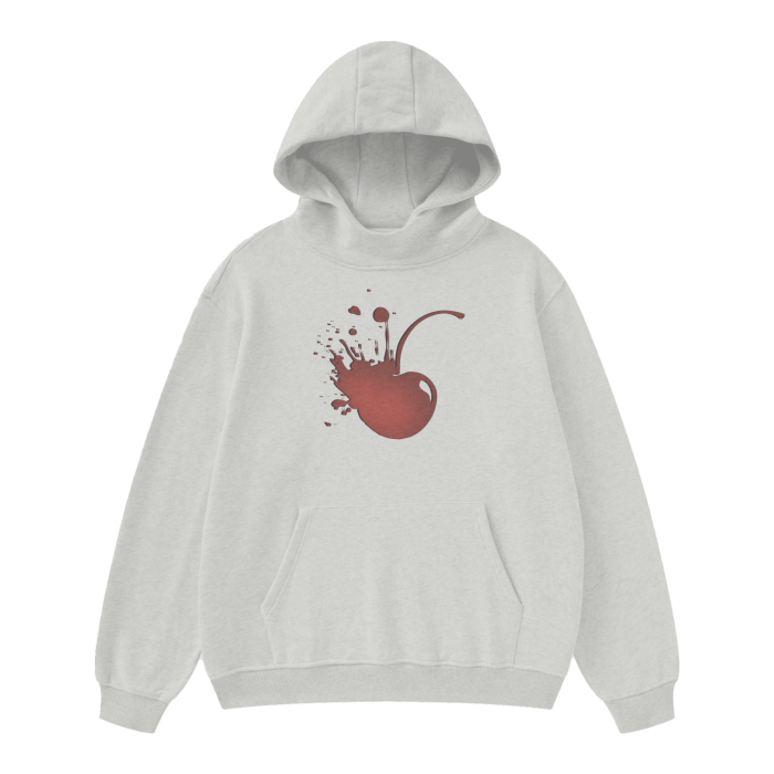 Solo Cherry Splatter: High Neck Insulated FOG Solid Color Fleece Hoodie - 385 GSM