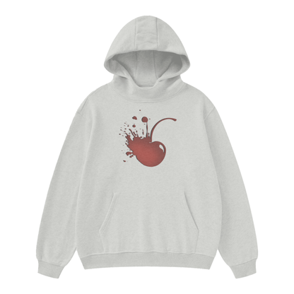 Solo Cherry Splatter: High Neck Insulated FOG Solid Color Fleece Hoodie - 385 GSM
