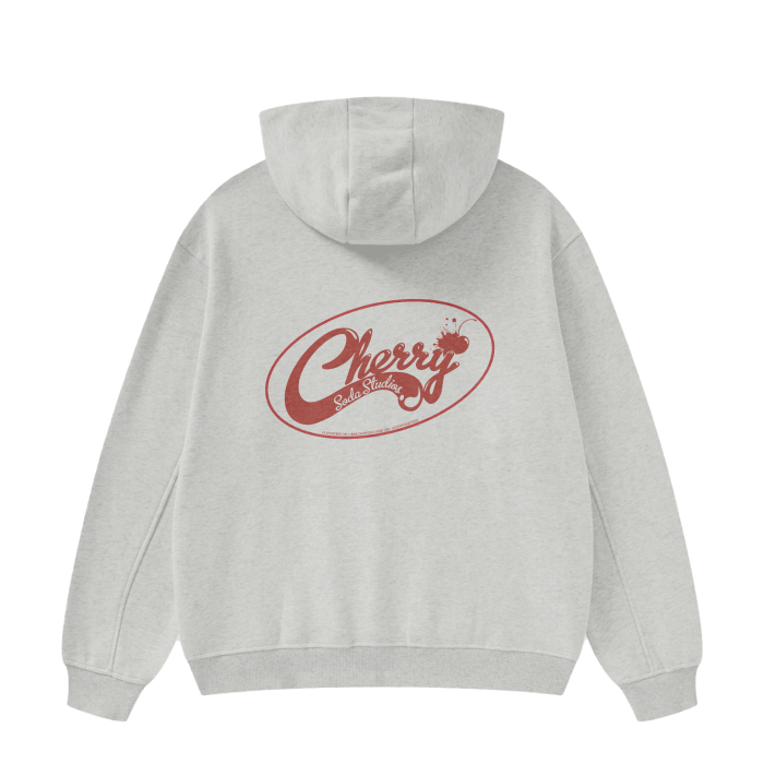Solo Cherry Splatter: High Neck Insulated FOG Solid Color Fleece Hoodie - 385 GSM
